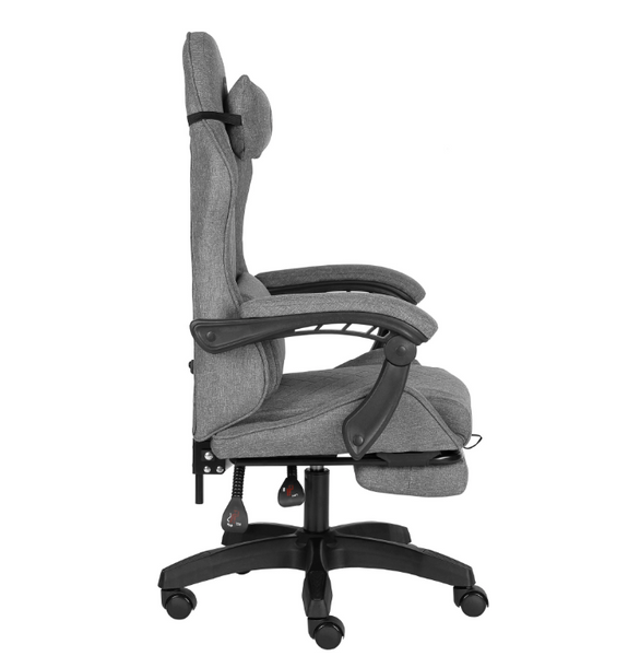 Крісло геймерське GT Racer X-2339 Fabric Black/Gray тканина до 80 кг з регулюванням висоти та нахилу 135&deg; з підставкою для ніг X-2339_Fabric_Black/Gray фото