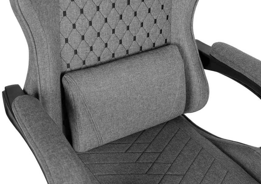 Крісло геймерське GT Racer X-2339 Fabric Black/Gray тканина до 80 кг з регулюванням висоти та нахилу 135&deg; з підставкою для ніг X-2339_Fabric_Black/Gray фото